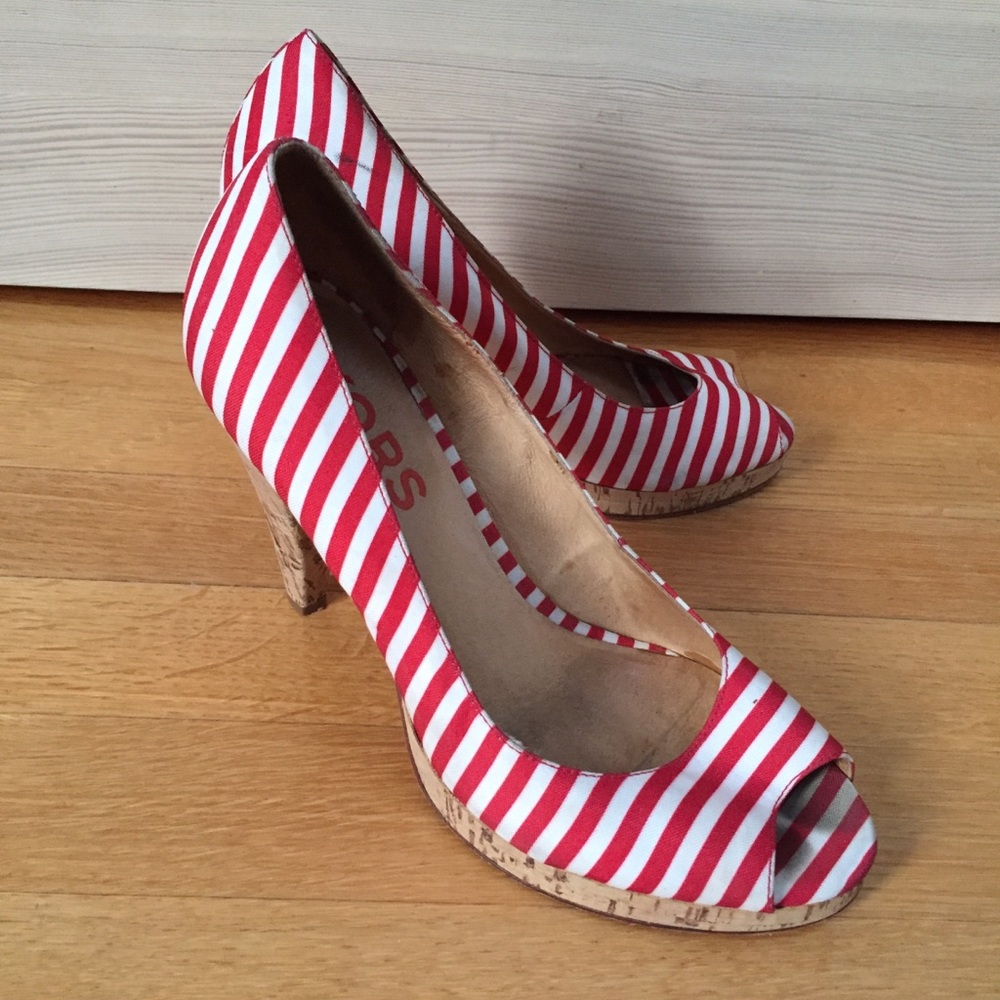 Michael Kors candy striped heels